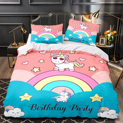 Unicorn Bedding Set Quilt Duvet Cover Bedding Sets for Kids Gift (Online Order Only)