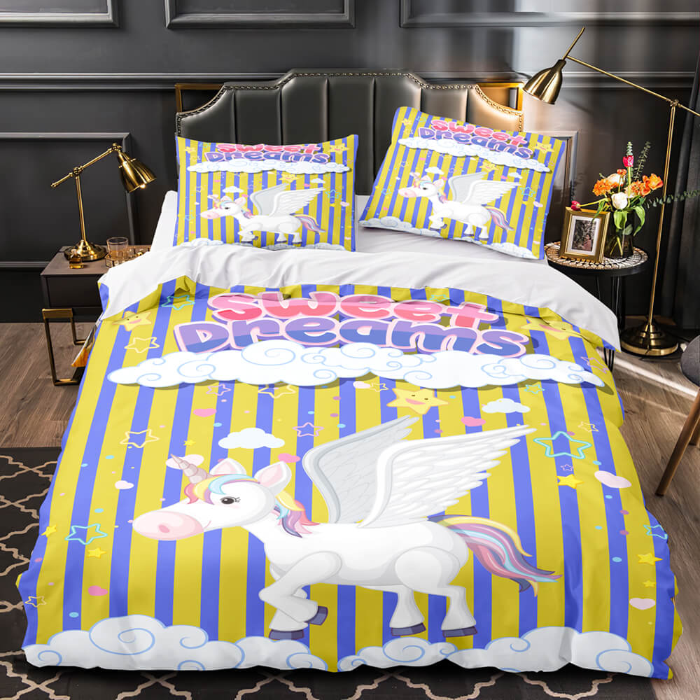 Unicorn Bedding Set Quilt Duvet Cover Bedding Sets for Kids Gift (Online Order Only)