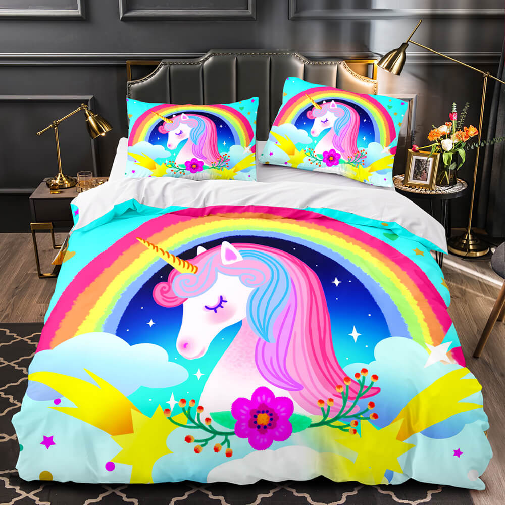 Unicorn Bedding Set Quilt Duvet Cover Bedding Sets for Kids Gift (Online Order Only)
