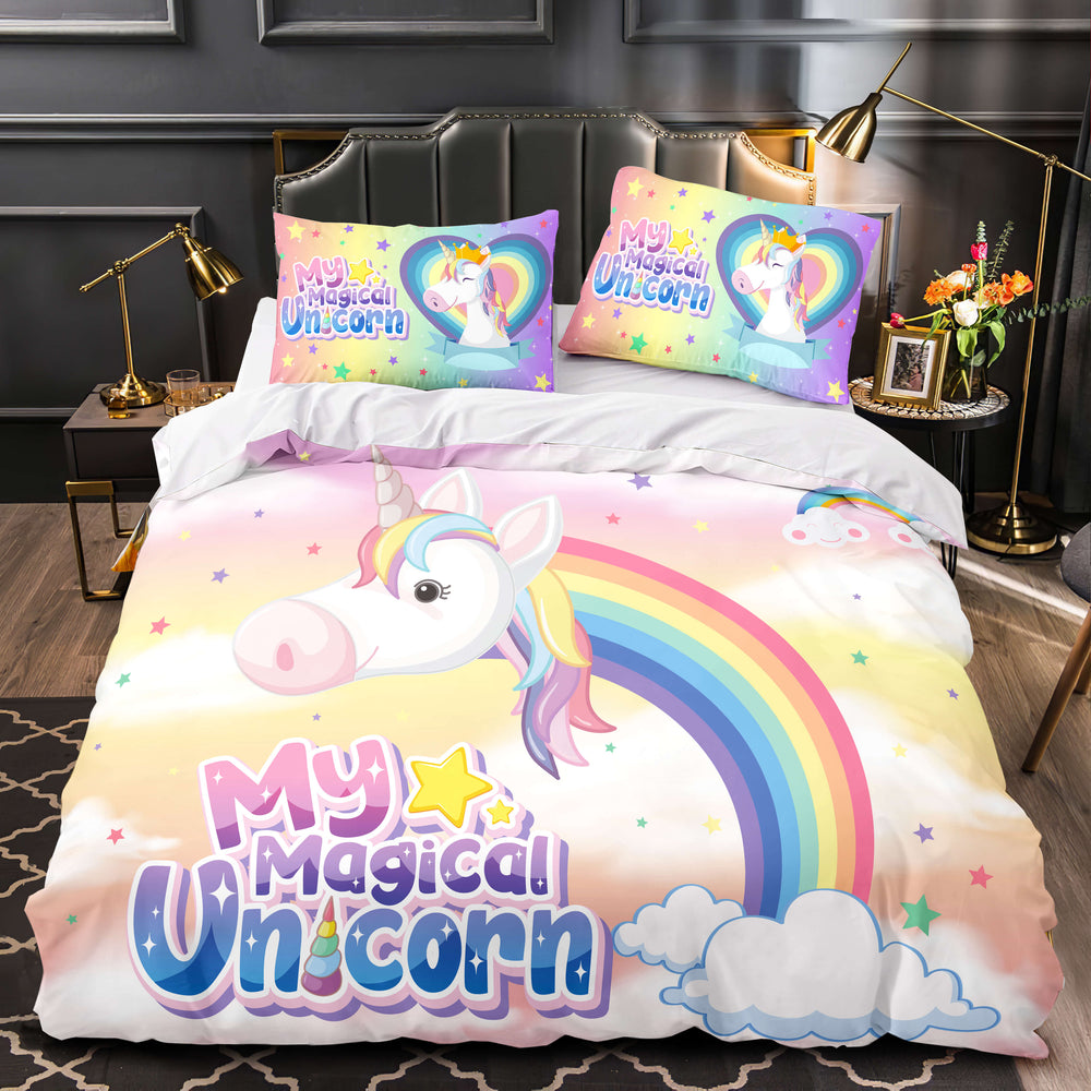 Unicorn Bedding Set Quilt Duvet Cover Bedding Sets for Kids Gift (Online Order Only)