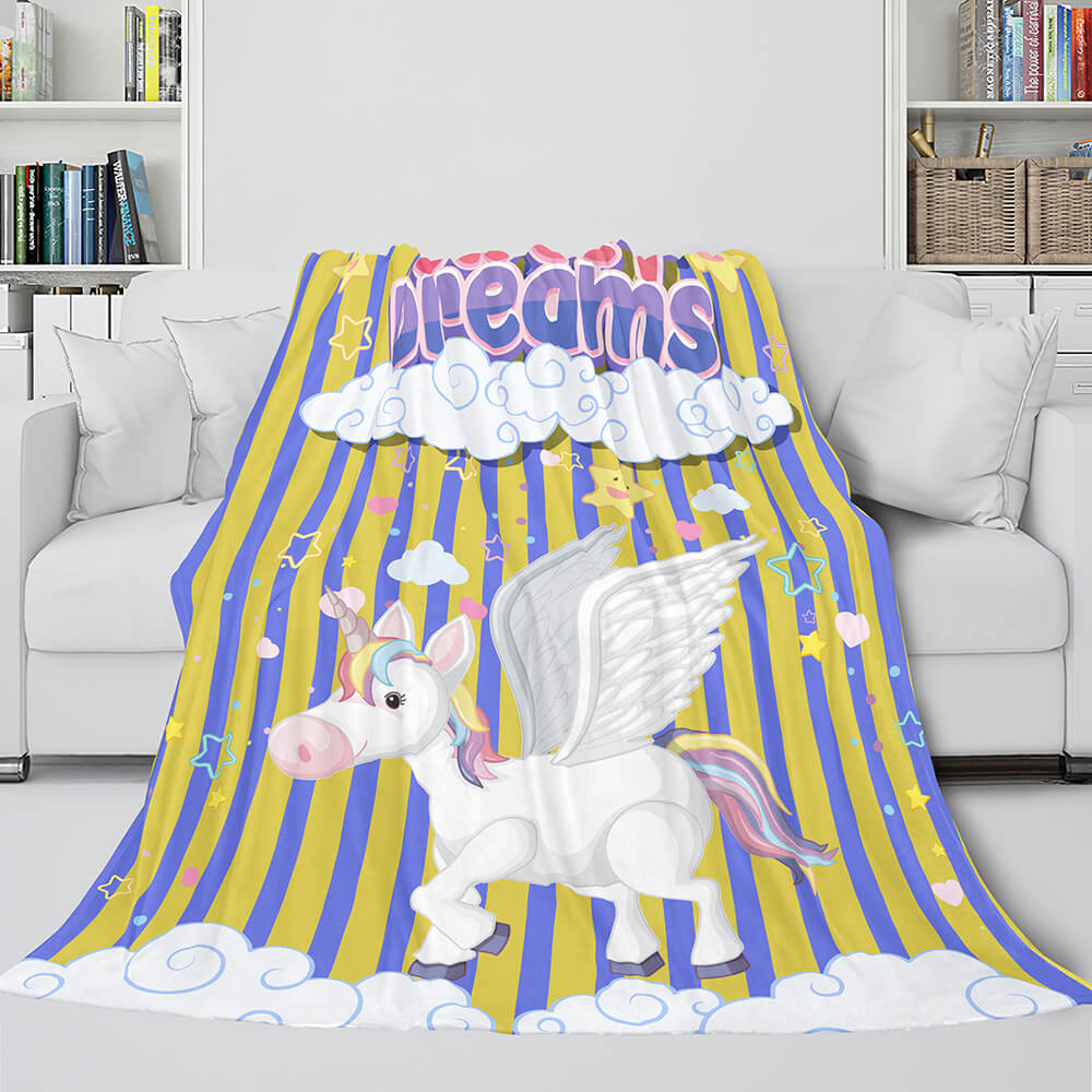 Unicorn Blanket Flannel Fleece Throw Blanket Girls Birthday Gift (Online Order Only)