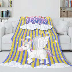 Unicorn Blanket Flannel Fleece Throw Blanket Girls Birthday Gift (Online Order Only)