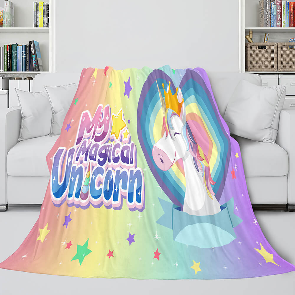 Unicorn Blanket Flannel Fleece Throw Blanket Girls Birthday Gift (Online Order Only)