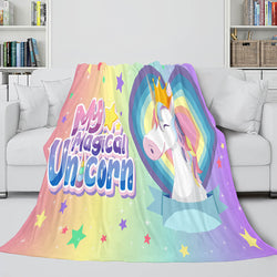 Unicorn Blanket Flannel Fleece Throw Blanket Girls Birthday Gift (Online Order Only)