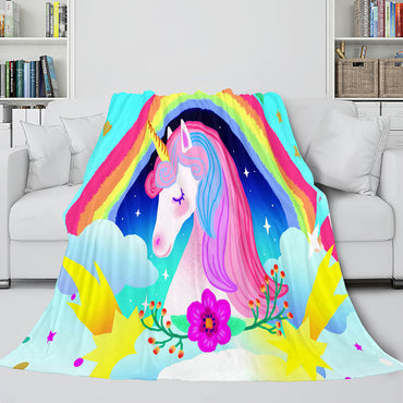 Unicorn Blanket Flannel Fleece Throw Blanket Girls Birthday Gift (Online Order Only)
