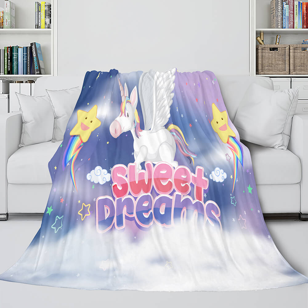 Unicorn Blanket Flannel Fleece Throw Blanket Girls Birthday Gift (Online Order Only)