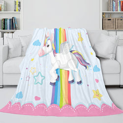 Unicorn Blanket Flannel Fleece Throw Cosplay Blanket Christmas Gift (Online Order Only)