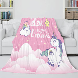Unicorn Blanket Flannel Fleece Throw Cosplay Blanket Christmas Gift (Online Order Only)