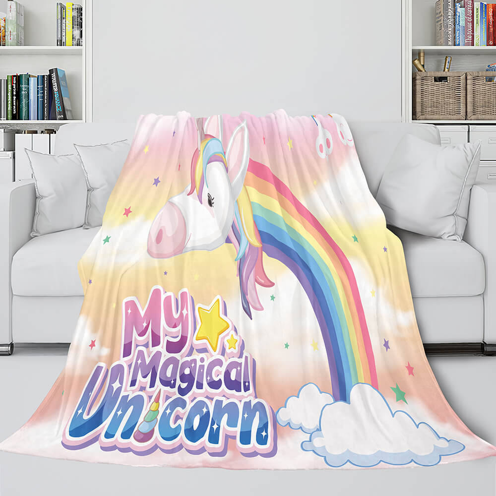 Unicorn Blanket Flannel Fleece Throw Cosplay Blanket Christmas Gift (Online Order Only)