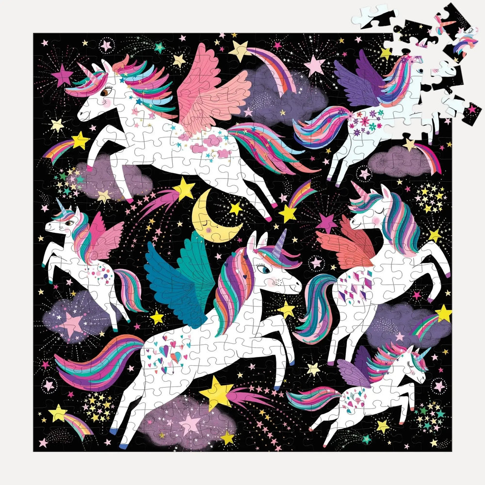 Unicorns Illuminated 300 Piece Glow in the Dark Jigsaw Puzzle Mudpuppy (ONLINE ORDER ONLY)