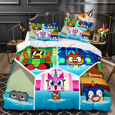 Unikitty Bedding Set Quilt Duvet Cover Bedding Sets for Kids Gift (Online Order Only)