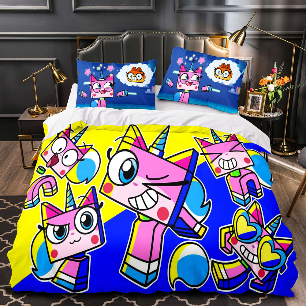 Unikitty Bedding Set Quilt Duvet Cover Bedding Sets Kids Birthday Gift (Online Order Only)