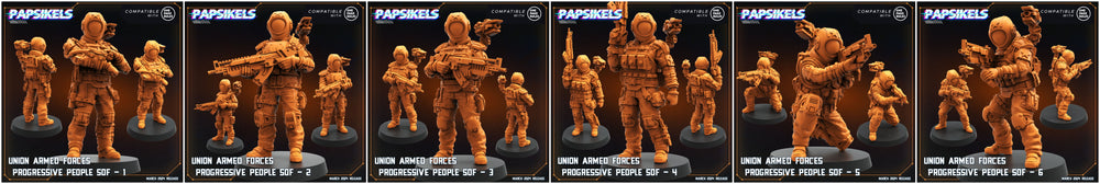 3D Printed Papsikels Union Armed Forces Progressive People Set 28mm 32mm (Online Only)
