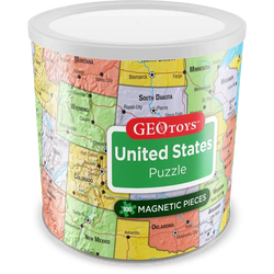 United States Map 100 Piece Magnetic Jigsaw Puzzle Geotoys (ONLINE ORDER ONLY)