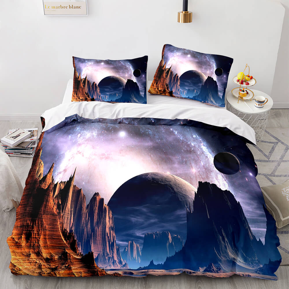 Universe Sky Outer Space 3 Piece Bedding Set Quilt Covers (Online Order Only)