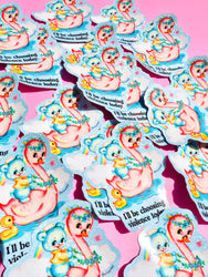 Funny Vinyl Sticker – Choosing Violence Today – Holographic Waterproof Cute Decal (Online Order Only)
