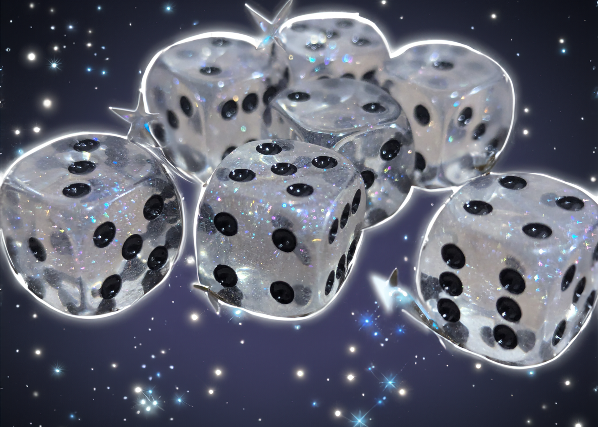 The Time Walker | Clear Glitter 16mm d6 Dice w/Black (Online Only)