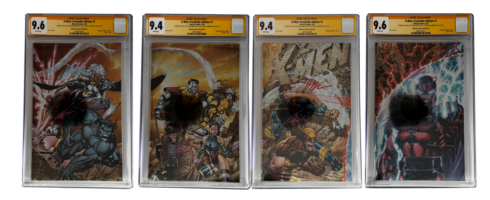 [TRIPLE SIGNED CGC YELLOW LABEL 4 PACK FOIL] X-Men 1991 #1 Facsimile Jim Lee | Claremont |  Williams Cover Var [Set #2] (ONLINE ORDER ONLY)