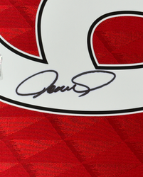 Framed Autographed/Signed Fernando Torres 35x39 Liverpool Red Soccer Jersey Beckett BAS COA