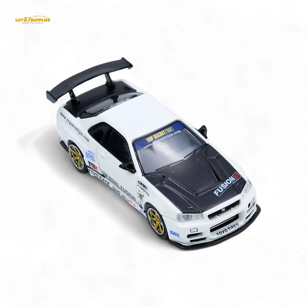 (Pre-Order) Inno64 Top Secret R34 GT-R - White 1:64 (ONLINE ORDER ONLY)