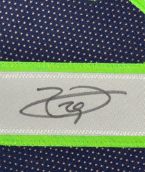 Framed Autographed/Signed Earl Thomas III 35x39 Seattle Blue Football Jersey Beckett BAS COA