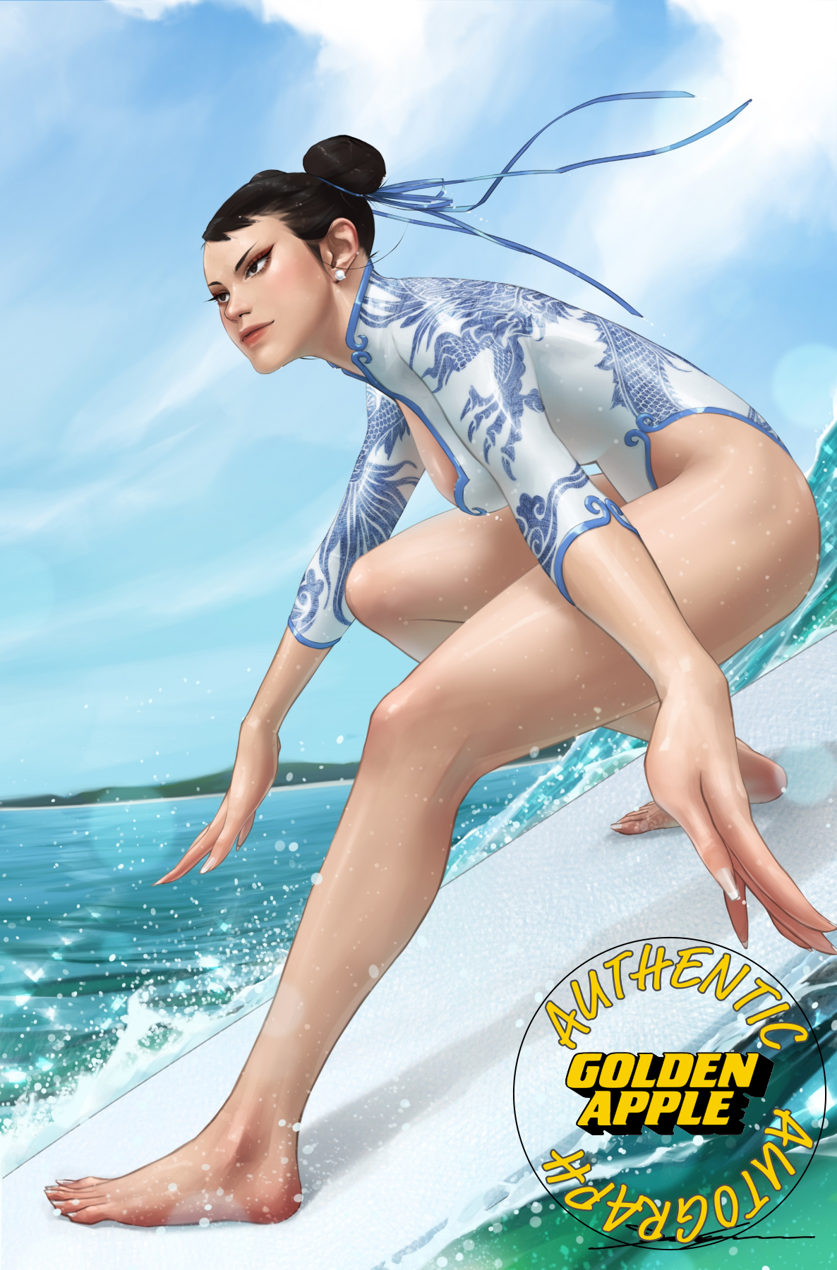 2025 Street Fighter & Friends Swimsuit Special #1 SIGNED Jeehyung Lee Chun-Li Surfing Bikini Variant (10/01/2025) Udon (ONLINE ORDER ONLY)