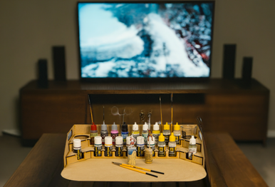 Painting Station Fully Assembled - 26mm, For Vallejo and Army Painter Style Dropper Bottles (Online Order Only) (Online Order Only)