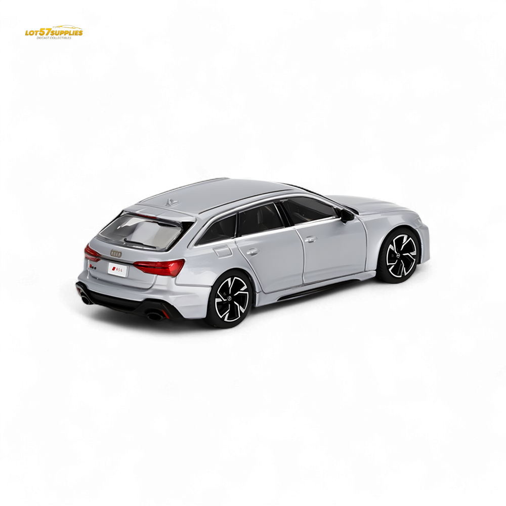 Mini-GT Audi RS 6 Avant Carbon Black Edition Florett Silver Limited Edition 1:64 (ONLINE ORDER ONLY)