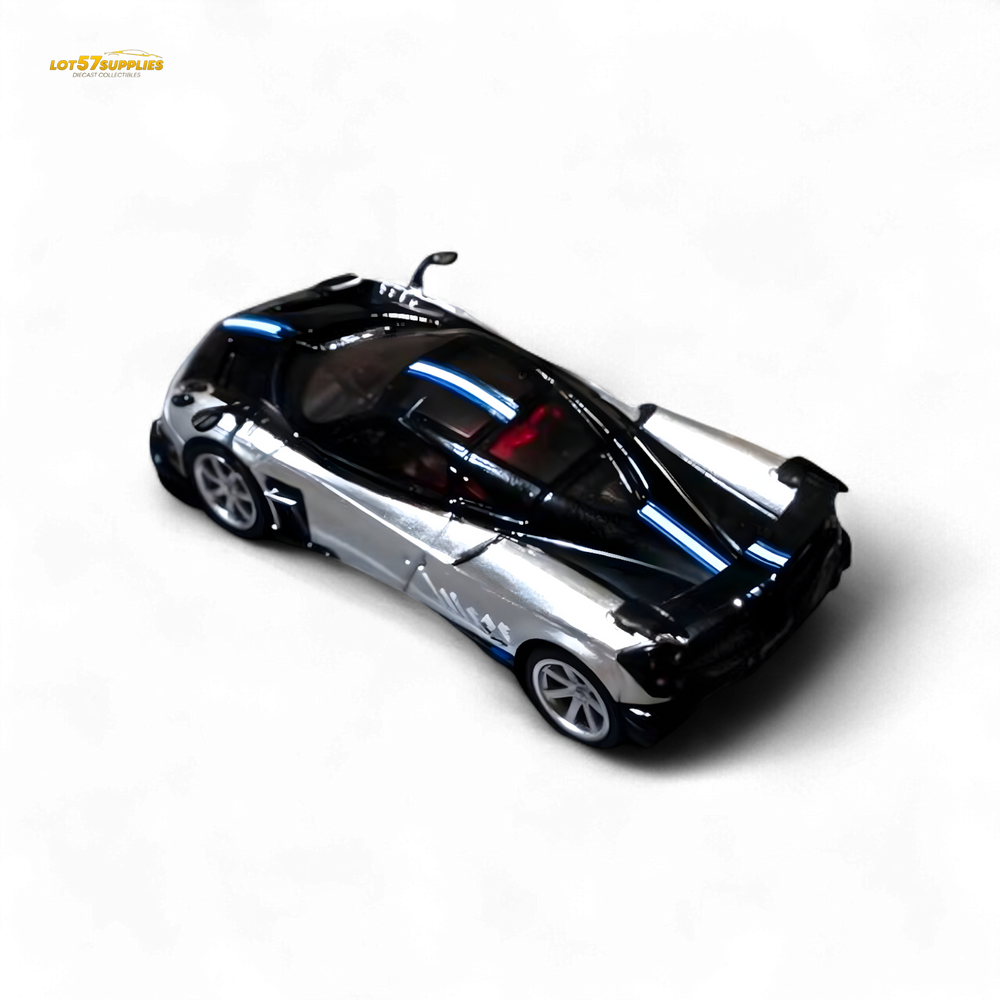 Tarmac Works Global64 Pagani Huayra BC Grigio Mercurio 2-Tone Silver/Blk 1:64 (ONLINE ORDER ONLY)
