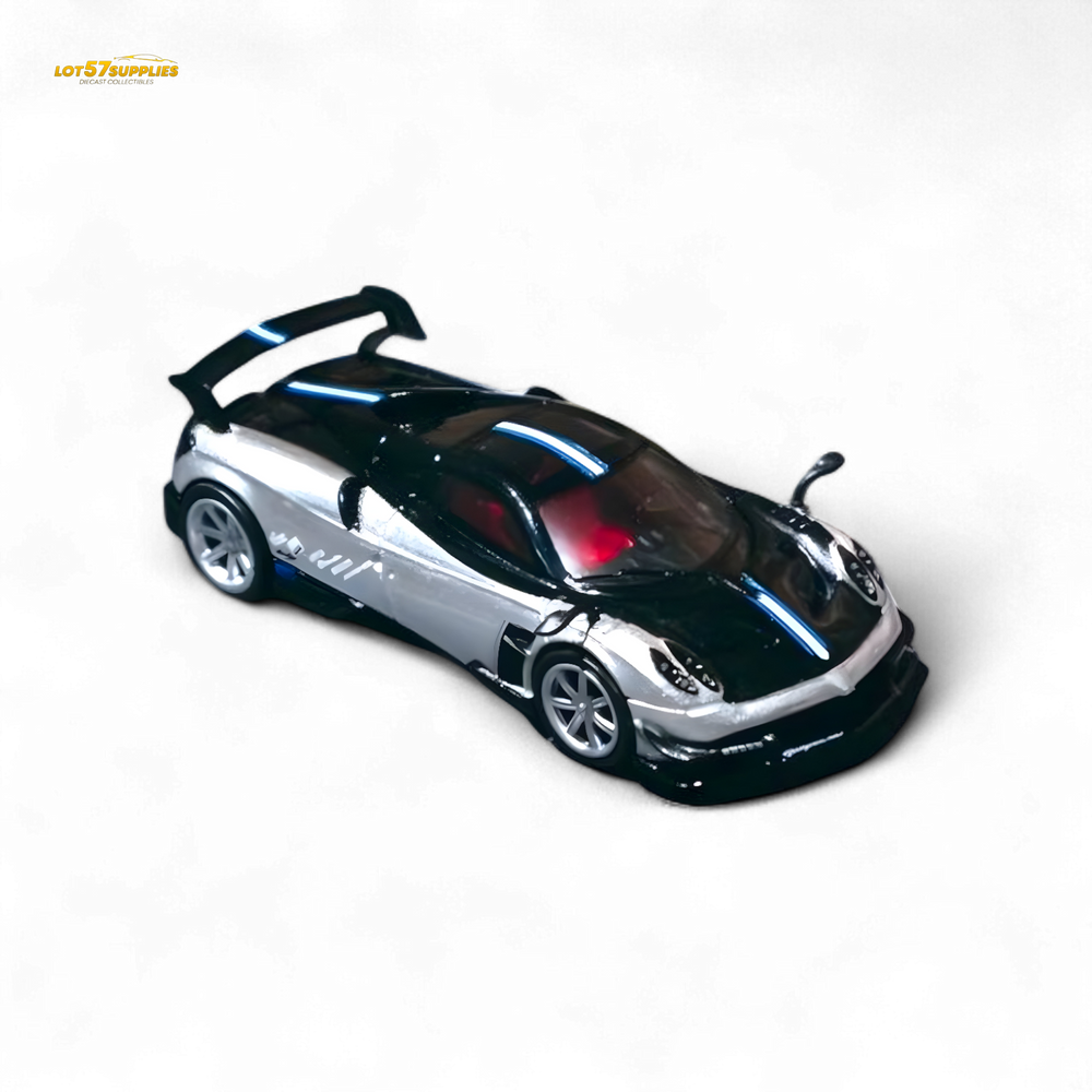 Tarmac Works Global64 Pagani Huayra BC Grigio Mercurio 2-Tone Silver/Blk 1:64 (ONLINE ORDER ONLY)