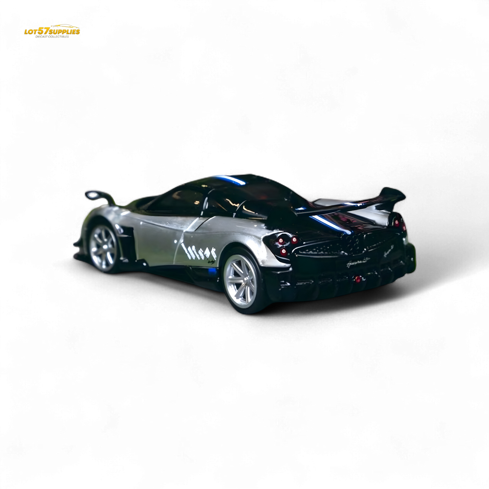 Tarmac Works Global64 Pagani Huayra BC Grigio Mercurio 2-Tone Silver/Blk 1:64 (ONLINE ORDER ONLY)