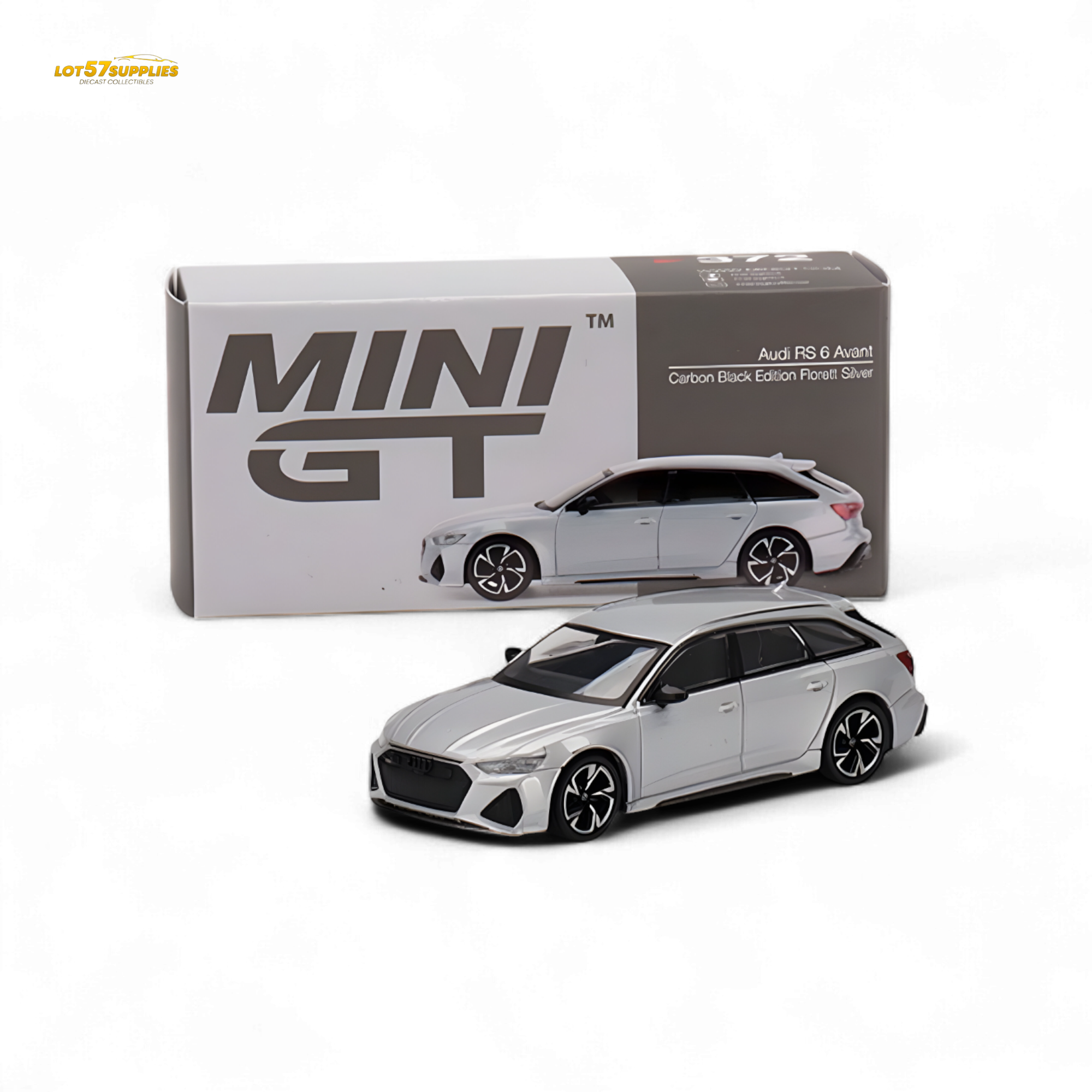 Mini-GT Audi RS 6 Avant Carbon Black Edition Florett Silver Limited Edition 1:64 (ONLINE ORDER ONLY)