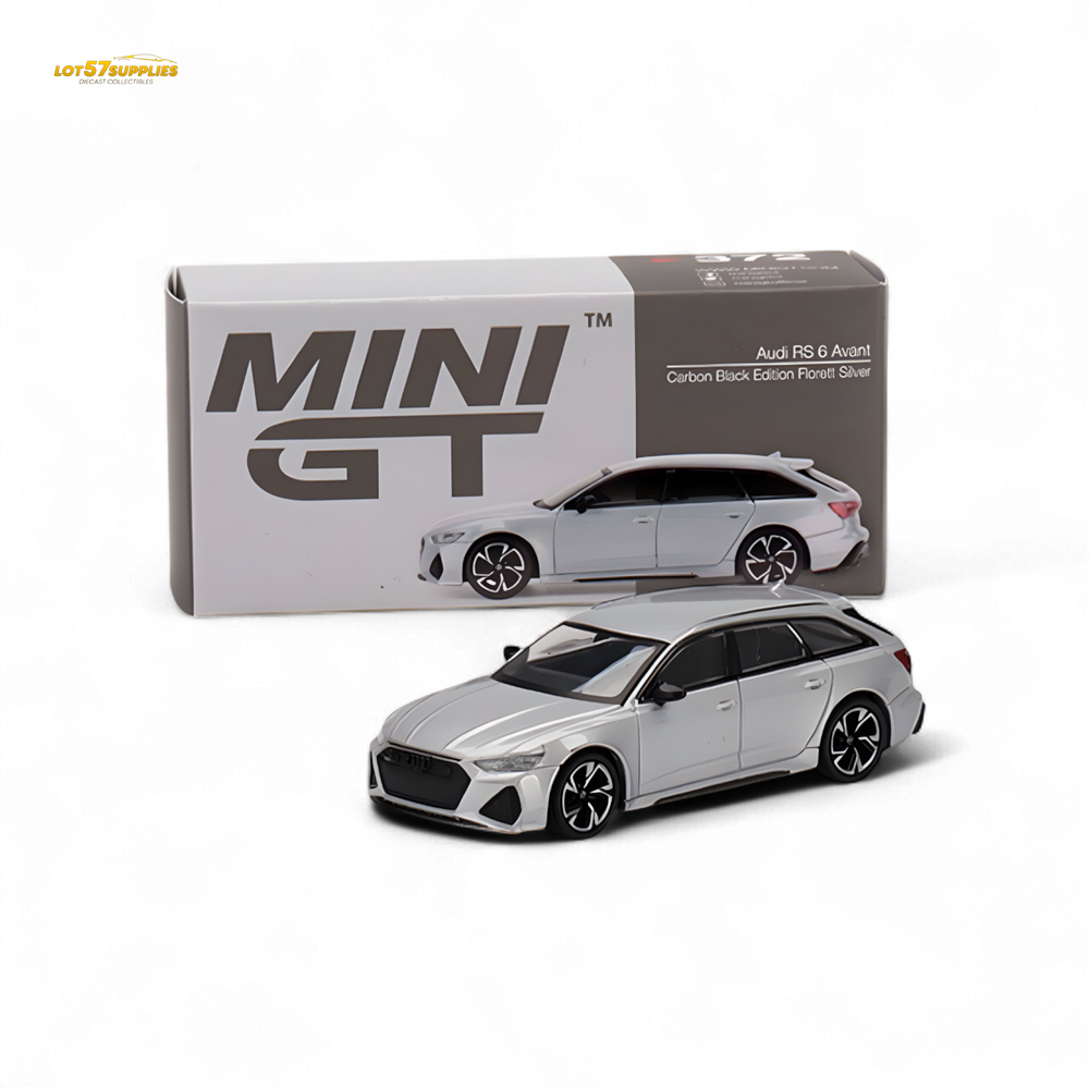 Mini-GT Audi RS 6 Avant Carbon Black Edition Florett Silver Limited Edition 1:64 (ONLINE ORDER ONLY)