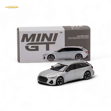 Mini-GT Audi RS 6 Avant Carbon Black Edition Florett Silver Limited Edition 1:64 (ONLINE ORDER ONLY)