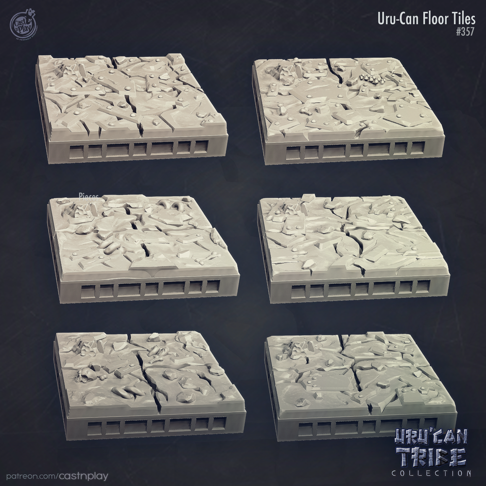 3D Printed Cast n Play Uru Can Floor Tiles Uru Can Tribe 28mm 32mm D&D (Online Only)