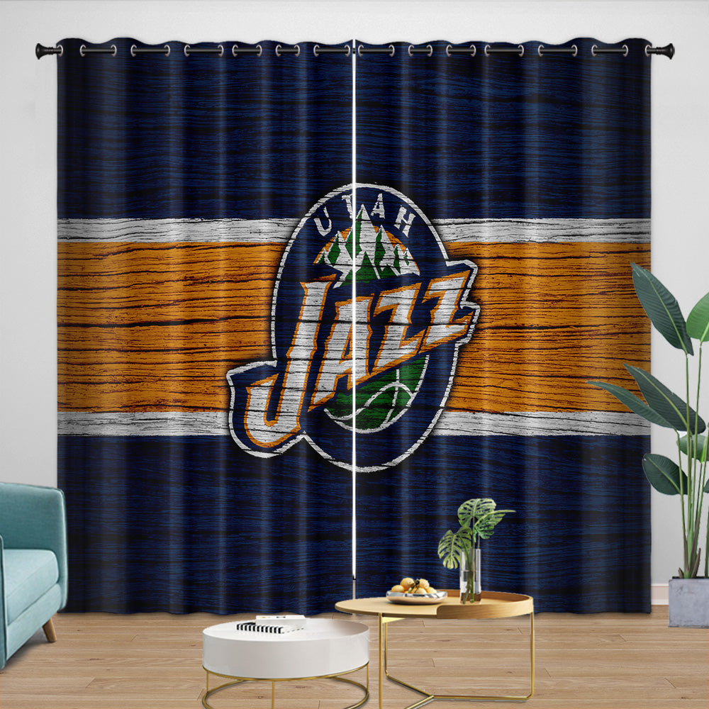 Utah Jazz Curtains Blackout Window Drapes Room Decoration (Online Order Only)