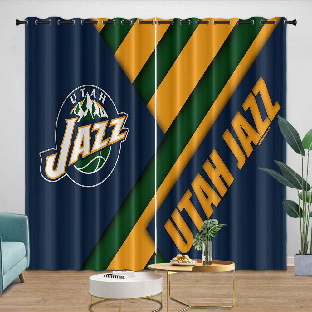 Utah Jazz Curtains Blackout Window Drapes Room Decoration (Online Order Only)