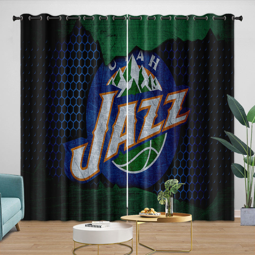 Utah Jazz Curtains Blackout Window Drapes Room Decoration (Online Order Only)