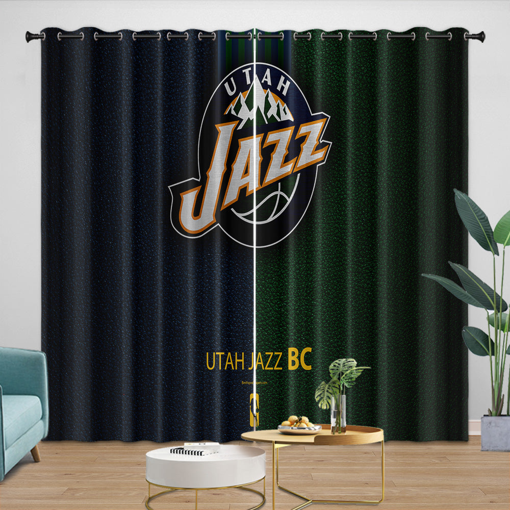 Utah Jazz Curtains Blackout Window Drapes Room Decoration (Online Order Only)