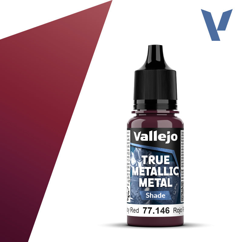 Vallejo True Metallic Metal: Ruby Red - Shade (18 ml)