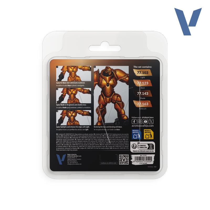 Vallejo True Metallic Metal: Paint Set - Imperial Gold (4)