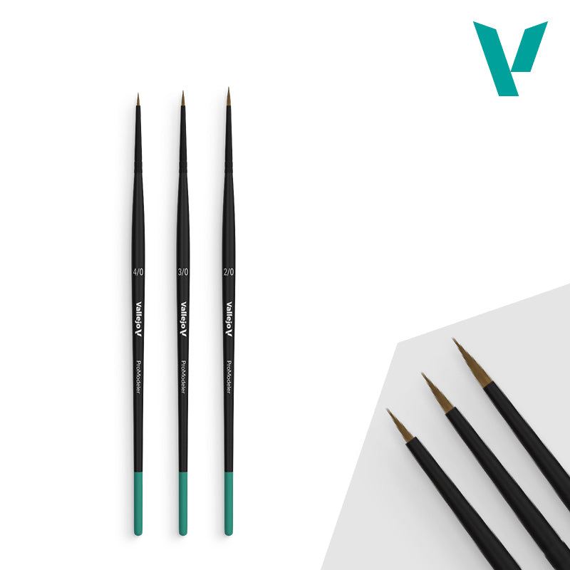 Hobby Brushes: Pro Modeler - Natural Hair - Design Set - Sizes 4/0, 3/0 & 2/0 (ONLINE ORDER ONLY)