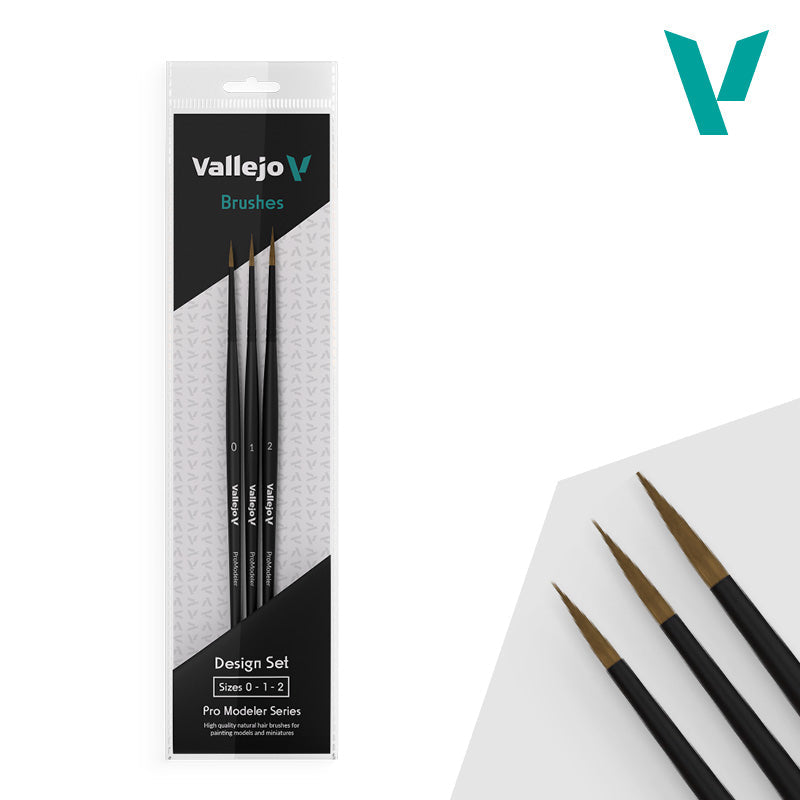 Hobby Brushes: Pro Modeler - Natural Hair - Design Set - Sizes 0, 1 & 2 (ONLINE ORDER ONLY)