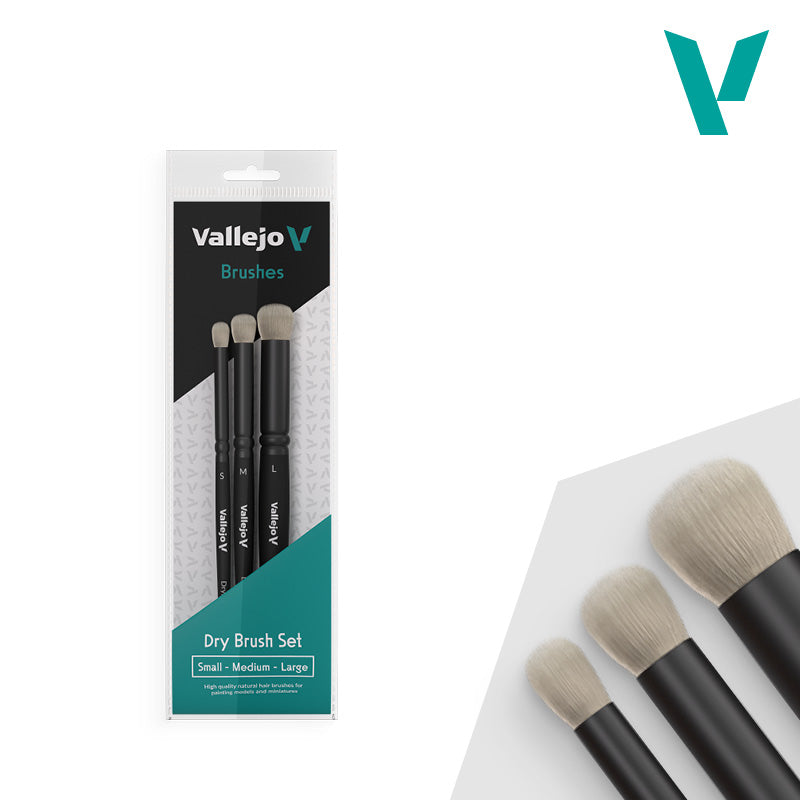 Hobby Brushes: Dry Brush - Natural Hair - Dry Brush Set - Small, Medium, & Large (ONLINE ORDER ONLY)