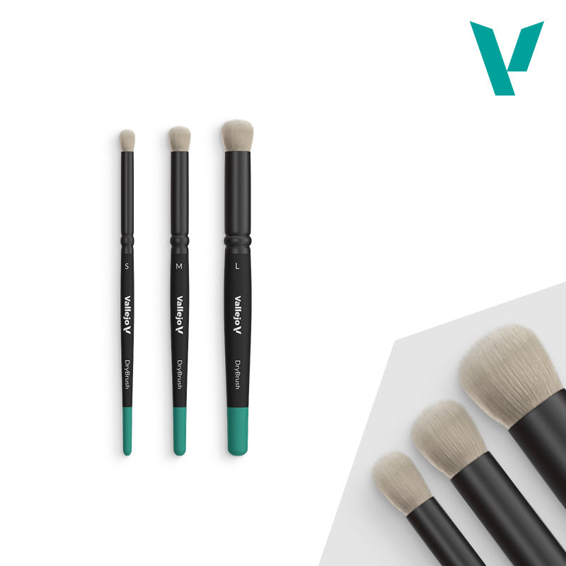 Hobby Brushes: Dry Brush - Natural Hair - Dry Brush Set - Small, Medium, & Large (ONLINE ORDER ONLY)