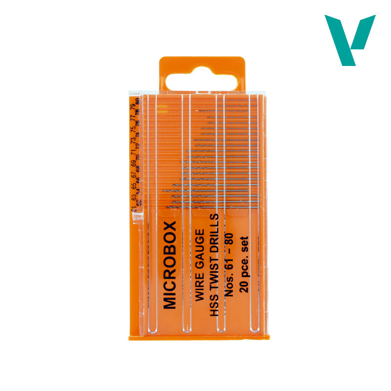 Vallejo Hobby Tools: Drill Bit Set - American - No. 61-80  (20) (ONLINE ORDER ONLY)