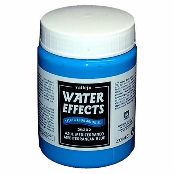 VAL26202 Water Effects Mediterranean Blue Acrylic Gel 200ml (6.75 Fl. Oz) Jar (ONLINE ORDER ONLY)