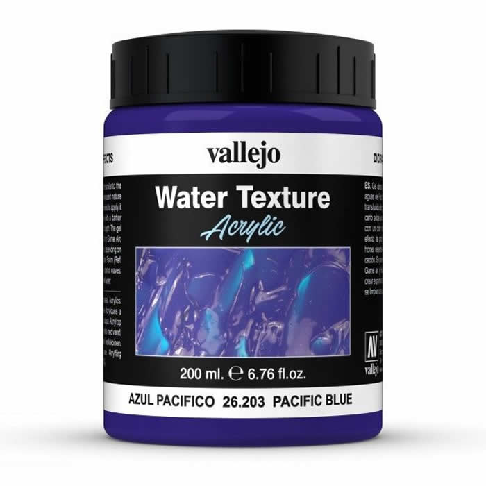 VAL26203 Water Effects Pacific Blue Acrylic Gel 200ml (6.75 Fl. Oz) Jar (ONLINE ORDER ONLY)