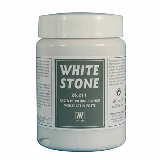 VAL26211 Stone Effect White Stone Paste 200ml (6.75 Fl. Oz) Jar Vallejo (ONLINE ORDER ONLY)