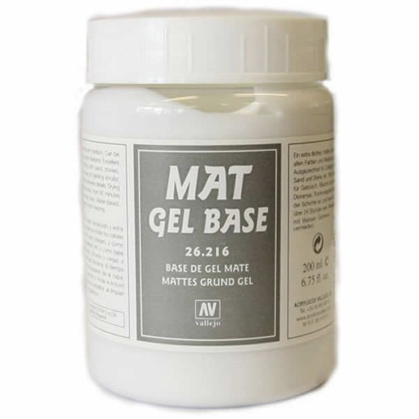 VAL26216 Mat Gel Base Stone Effects 200ml (6.75 Fl. Oz) Jar Vallejo Paints (ONLINE ORDER ONLY)